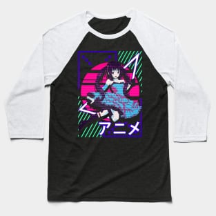 Aesthetic Vaporwave Anime Girl EDM Dance Music Baseball T-Shirt